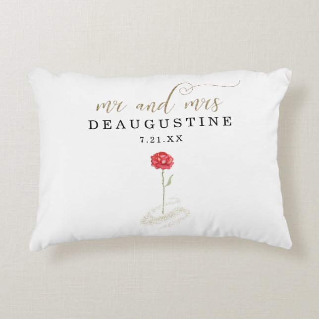 Beauty and the Beast Wedding Engagement Party Decorative Cushion (Front)
