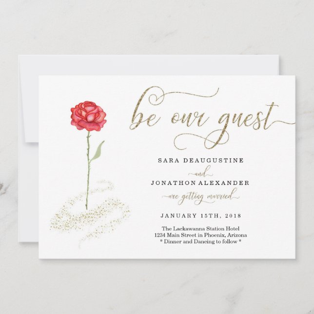 Beauty and the Beast Wedding Invitation (Front)