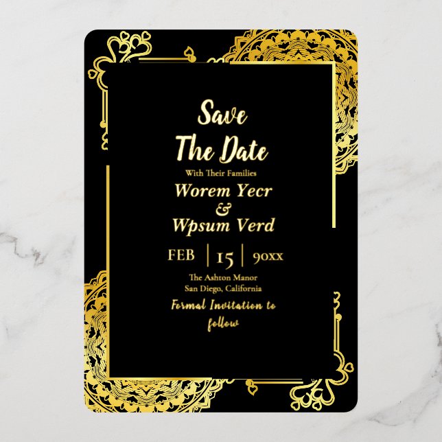 Beauty and The Beast Wedding Save The Date (Front)