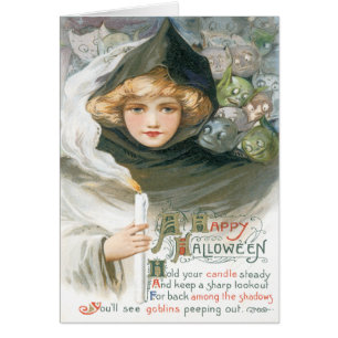 Beauty And The Goblins Vintage Card