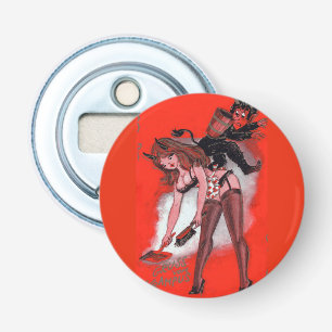 Beauty and the Krampus Vintage Xmas Christmas Bottle Opener