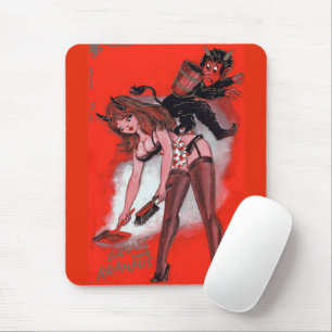Beauty and the Krampus Vintage Xmas Christmas Mouse Mat
