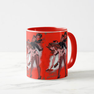 Beauty and the Krampus Vintage Xmas Christmas Mug