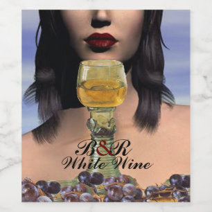 BEAUTY AND WHITE WINE GLASS Wine Tasting Party Wine Label