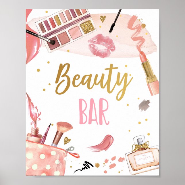 Beauty Bar Spa Party Makeup Glamour Girl Birthday  Poster (Front)