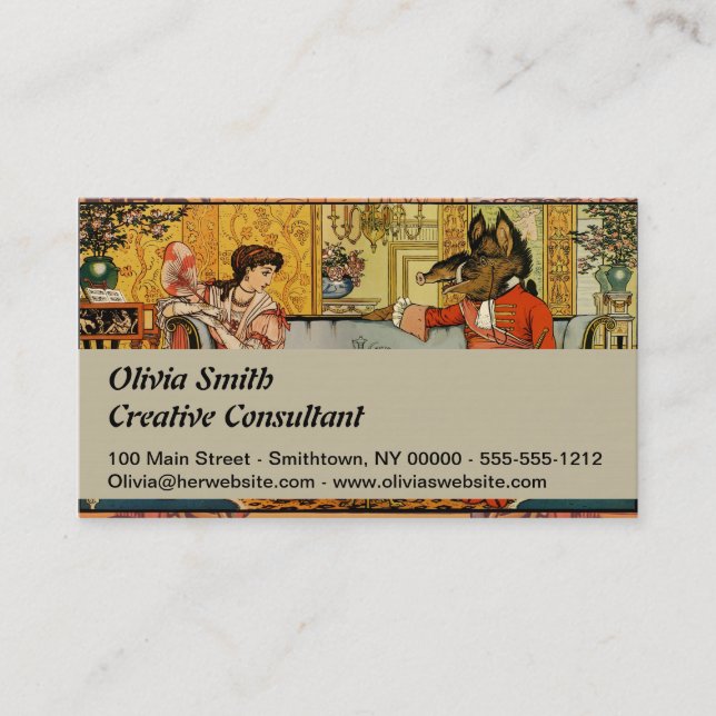 Beauty Beast Classic Fairy Tale Characters Business Card (Front)