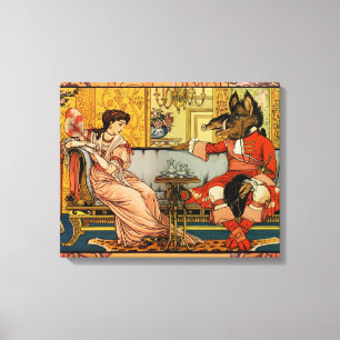 Beauty Beast Classic Fairy Tale Characters Canvas Print