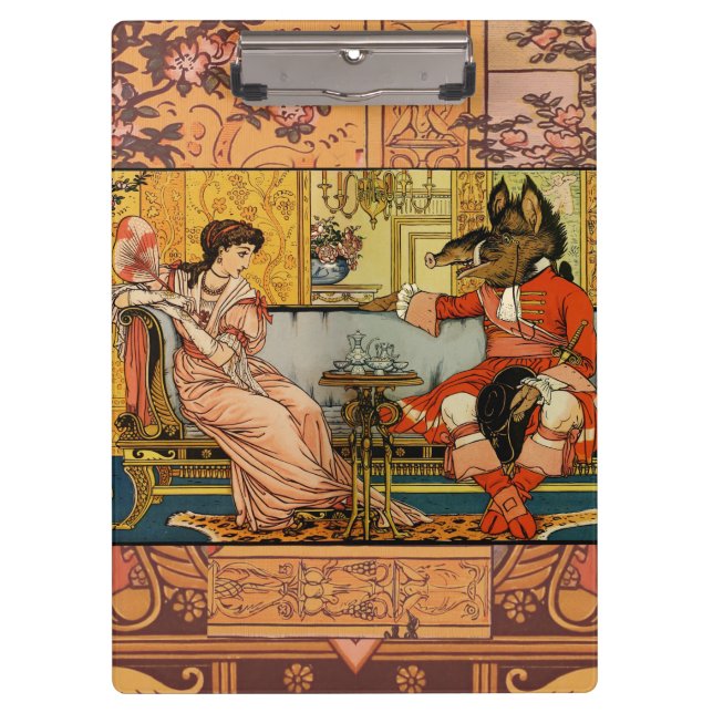 Beauty Beast Classic Fairy Tale Characters Clipboard (Front)