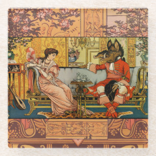 Beauty Beast Classic Fairy Tale Characters Glass Coaster