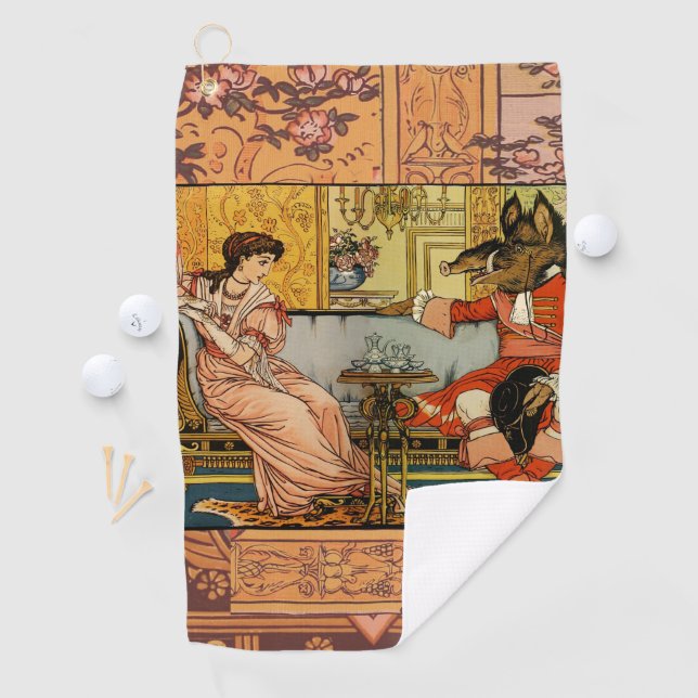 Beauty Beast Classic Fairy Tale Characters Golf Towel (InSitu)