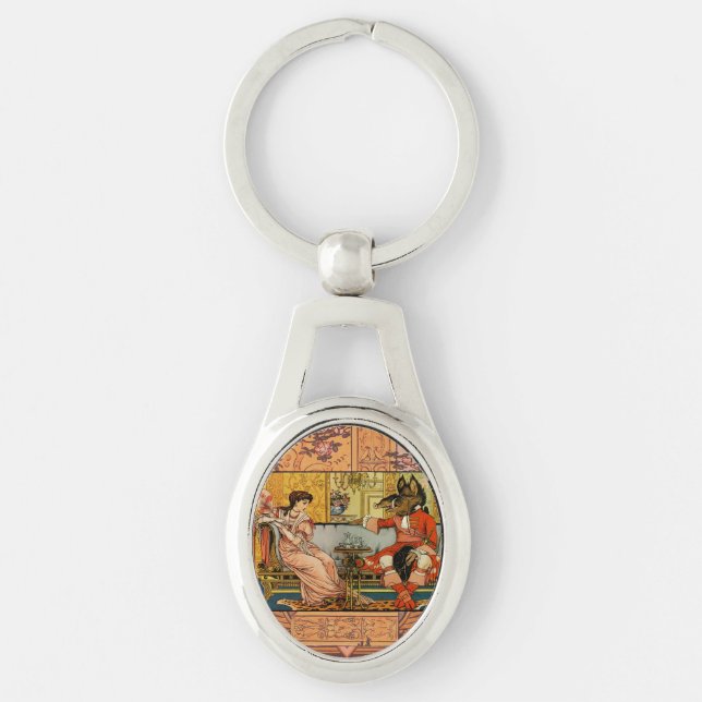 Beauty Beast Classic Fairy Tale Characters Key Ring (Front)