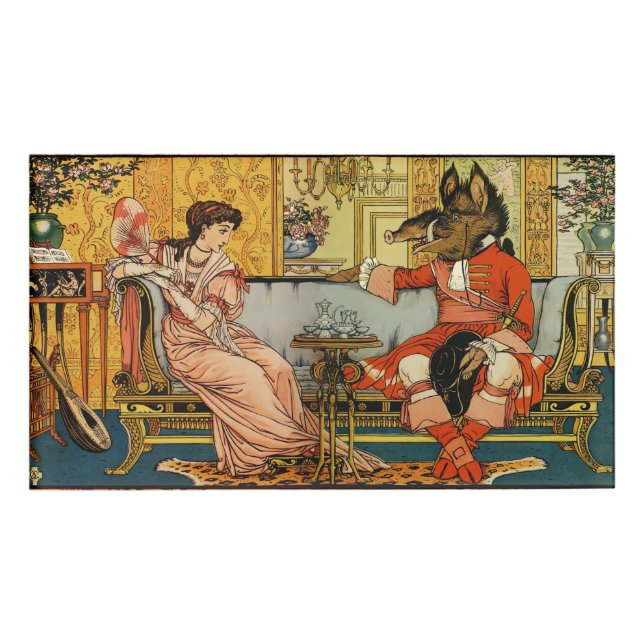 Beauty Beast Classic Fairy Tale Characters Name Tag (Front)