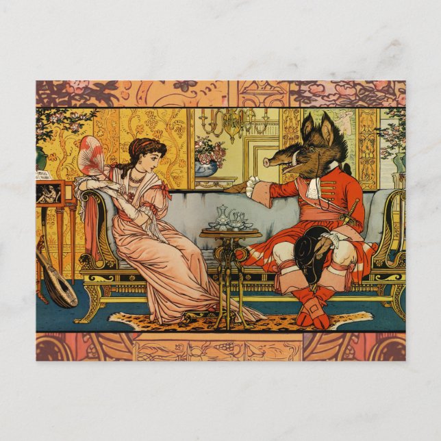Beauty Beast Classic Fairy Tale Characters Postcard (Front)