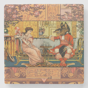 Beauty Beast Classic Fairy Tale Characters Stone Coaster