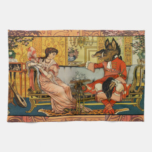 Beauty Beast Classic Fairy Tale Characters Tea Towel