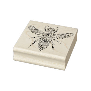 beauty bee rubber stamp