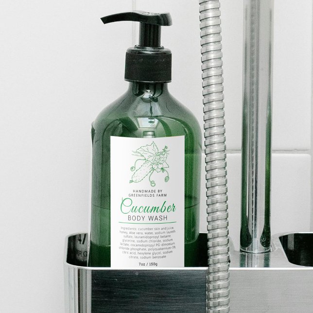 Beauty body wash label cucumber logo or custom (Creator Uploaded)