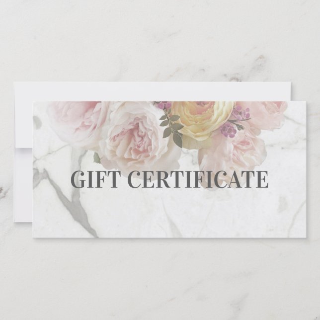 Beauty Boutique Marble Flower Deluxe Design Gift Thank You Card (Front)
