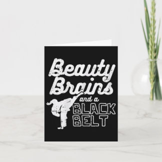 Beauty Brains Black Belt Girl Ponytail Kick Taekwo Card