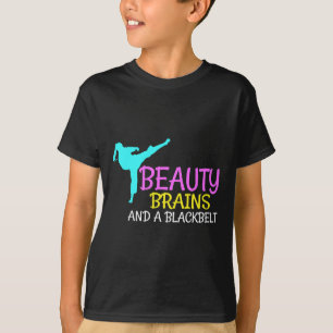 Beauty Brains Black Belt Karate Martial Arts Gift T-Shirt