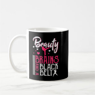 Beauty Brains Black Belt Martial Arts Karate Gift Coffee Mug