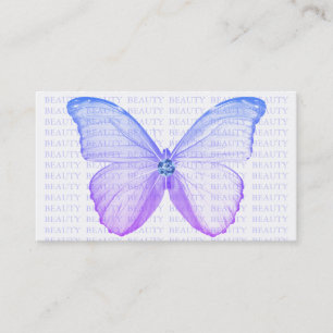 Beauty Business Card Blue Purple Butterfly