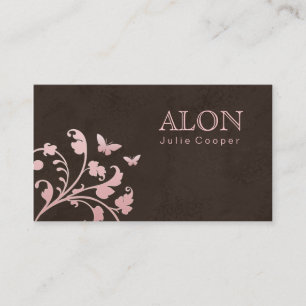 Beauty Business Card Hair Salon Butterfly Pink