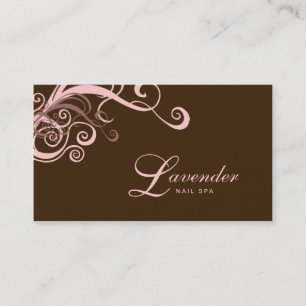 Beauty Business Card Modern Swirl Nail Salon Pi