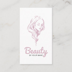 Beauty Business Card with Girl Face