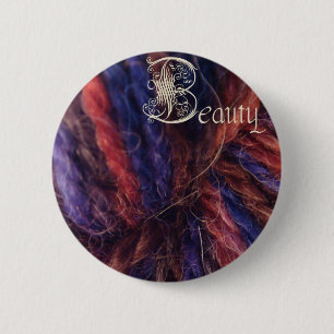 beauty button, evil stepmother 6 cm round badge