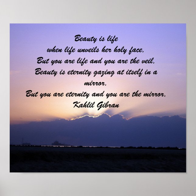 Beauty by Kahlil Gibran Poster (Front)