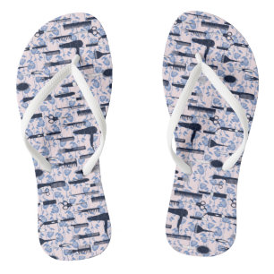 Beauty Care Blue Rose Pattern Flip Flops