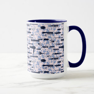 Beauty Care Blue Rose Pattern Mug