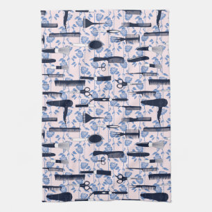 Beauty Care Blue Rose Pattern Tea Towel