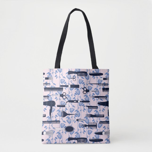Beauty Care Blue Rose Pattern Tote Bag (Front)