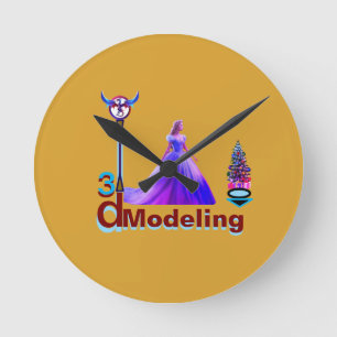 Beauty Cinderella 3D Modelling -  Round Clock