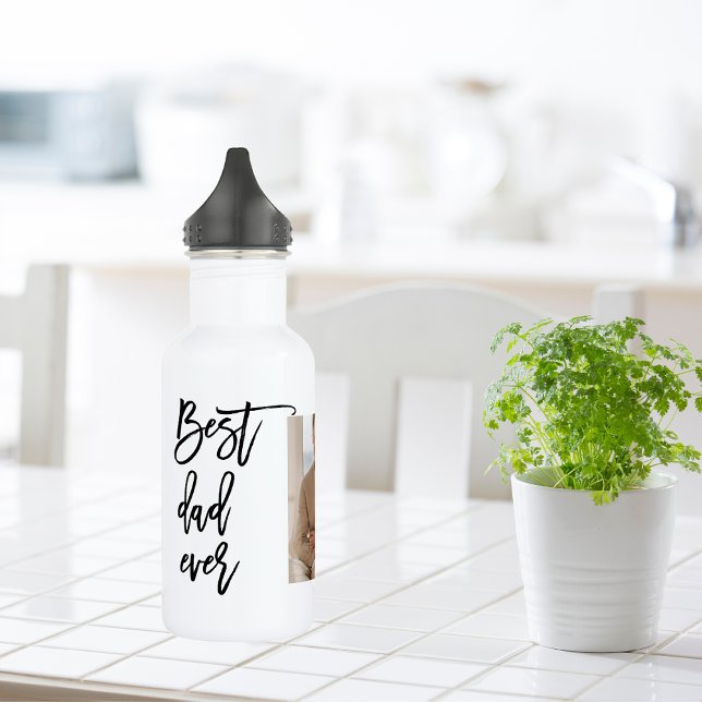 Beauty Collage Photo Best Dad Ever Gift 532 Ml Water Bottle (Creator Uploaded)