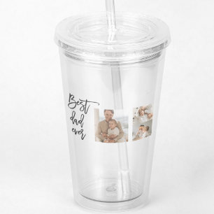 Beauty Collage Photo Best Dad Ever Gift Acrylic Tumbler