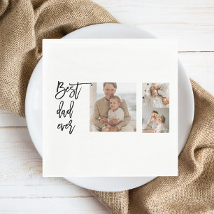 Beauty Collage Photo Best Dad Ever Gift Napkin