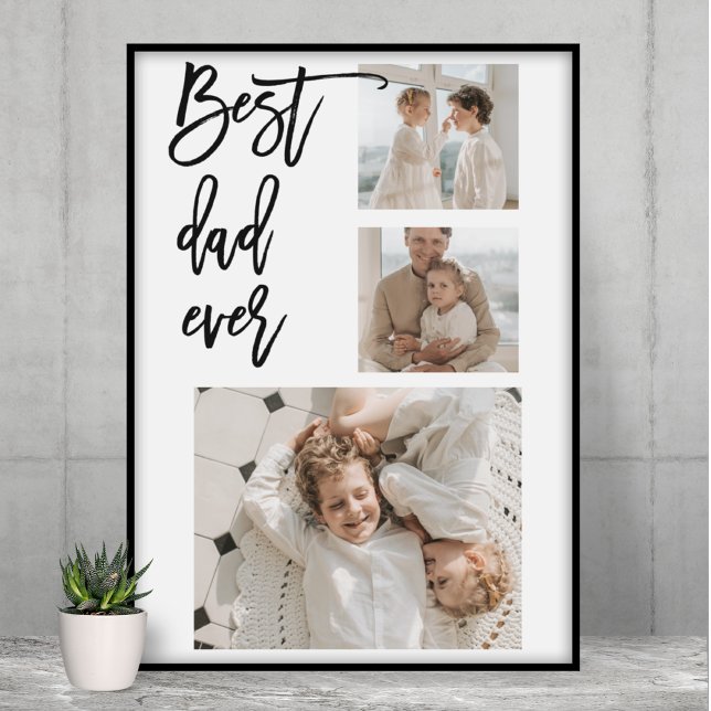 Beauty Collage Photo Best Dad Ever Gift Poster (Creator Uploaded)