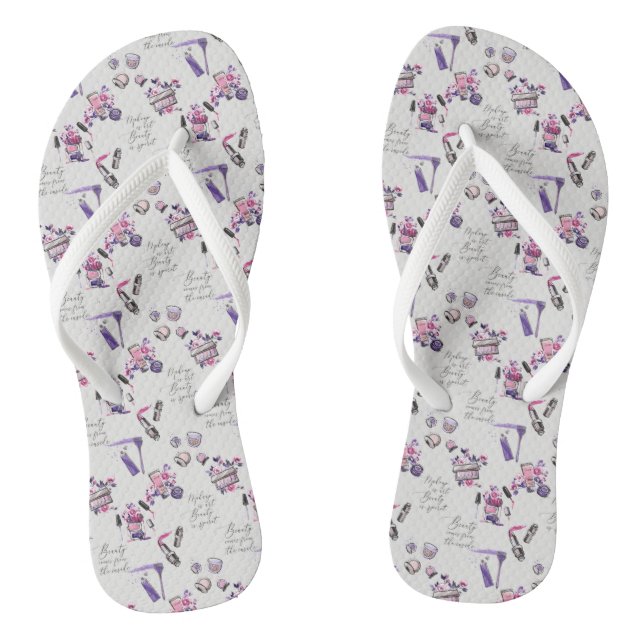 Beauty Comes From The Inside Pattern Flip Flops (Footbed)