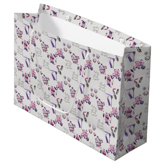Beauty Comes From The Inside Pattern Large Gift Bag (Front Angled)