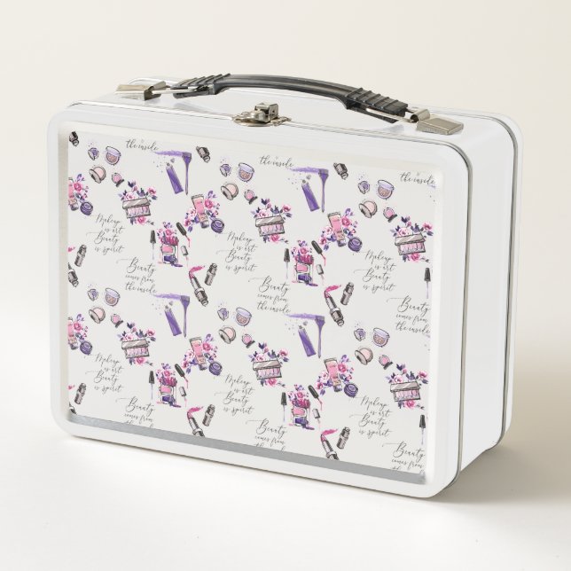 Beauty Comes From The Inside Pattern Metal Lunch Box (Front)