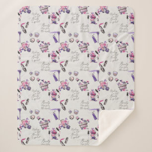 Beauty Comes From The Inside Pattern Sherpa Blanket