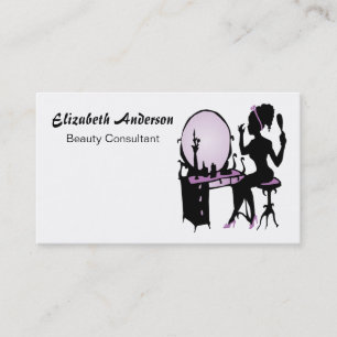 Beauty Consultant Chic Purple Black Hair Salon Business Card