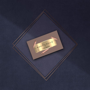 Beauty Cosmetologist Syringe Botox B12 QRCode Rose Business Card