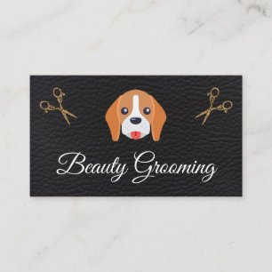 Beauty Dog Groomer Elite Shears Leather Business Card