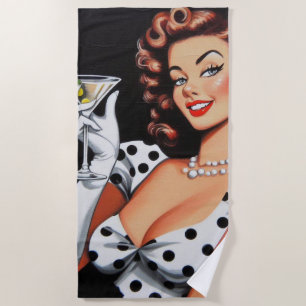 Beauty Drink Pin Up Beach Towel