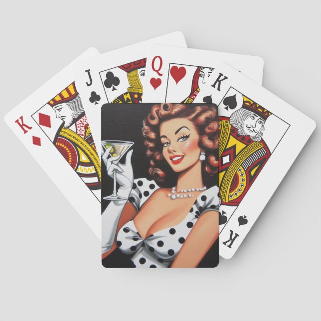 Beauty Drink Pin Up Playing Cards (Back)