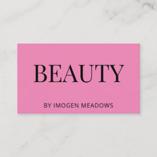 Beauty Esthetician Bold Typography Dark Pink Business Card
